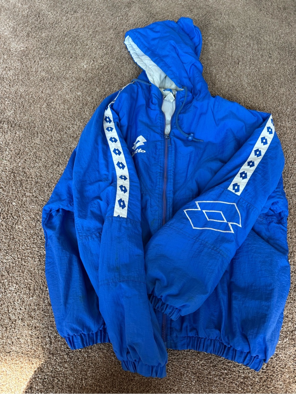 Lotto Royal Blue Hooded Puffer Jacket size Large